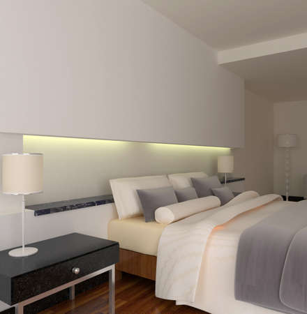 rendering of home interior focused on bed room の写真素材