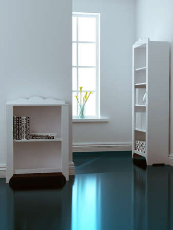 Interior fashionable living-room rendering の写真素材
