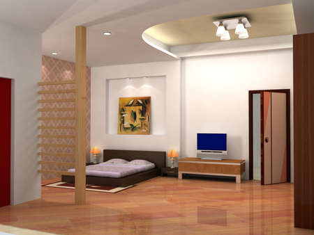 rendering of the modern bedroom の写真素材