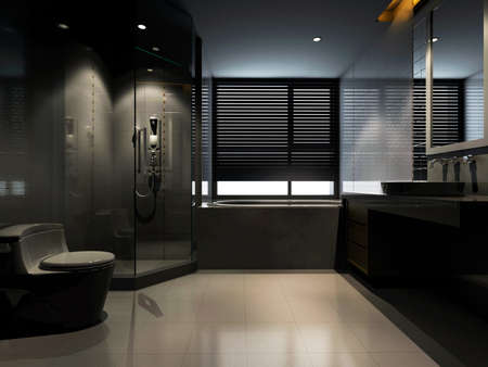 rendering of the modern bathroom interior の写真素材