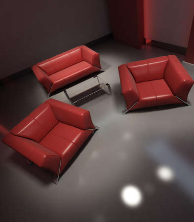 Interior fashionable room rendering
