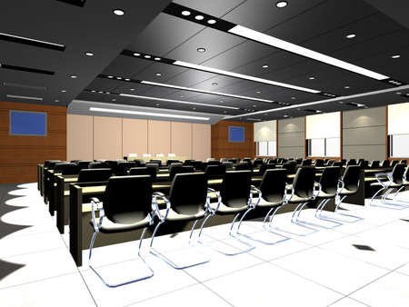 the computer generated 3d image of the modern conference hall の写真素材