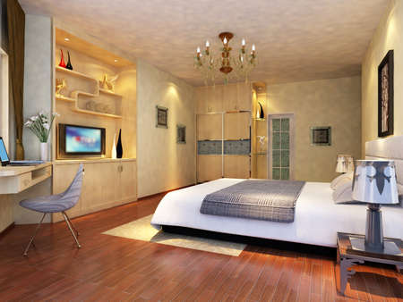 rendering of home interior focused on bed room 