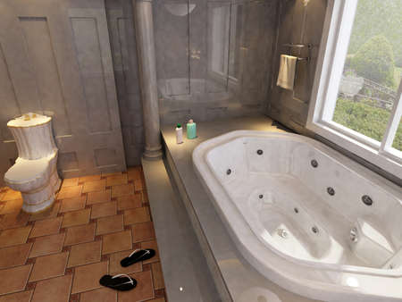 rendering of the modern bathroom interior の写真素材