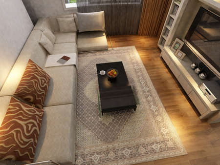 Modern design interior of living-room. render の写真素材