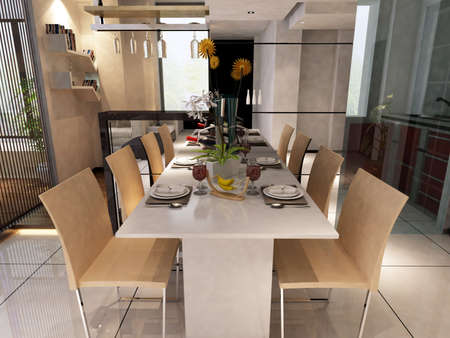 Modern design interior of living-room. render の写真素材