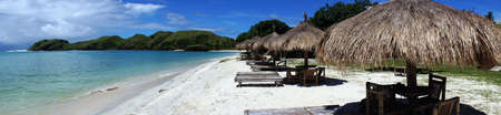 Beach rest pavillion in islands, Indonesia                                の写真素材