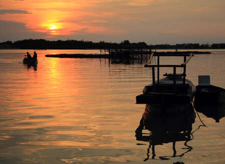sunset in the beachの写真素材