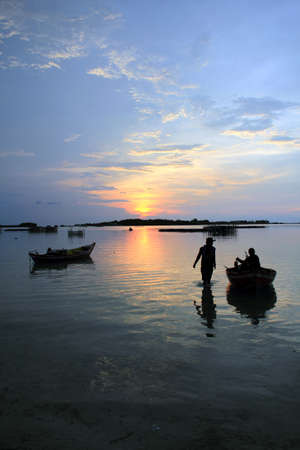 sunset in the beachの写真素材