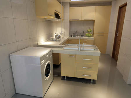 rendering a kitchen roomの写真素材