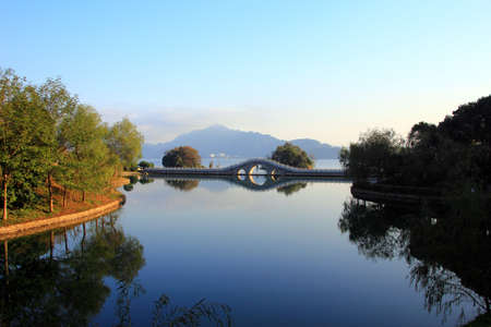 lake in winter, Jiangxi, Chinaの写真素材