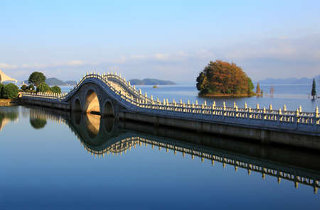 Landscape view of a lakeの写真素材