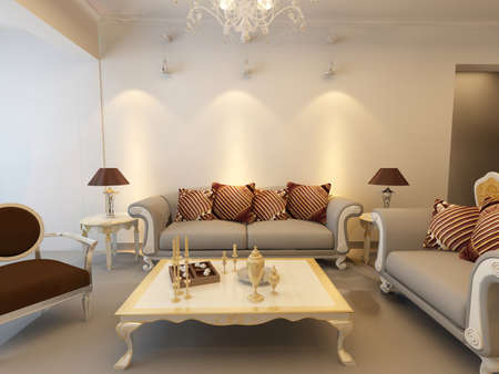 3d rendering of home interior.の写真素材