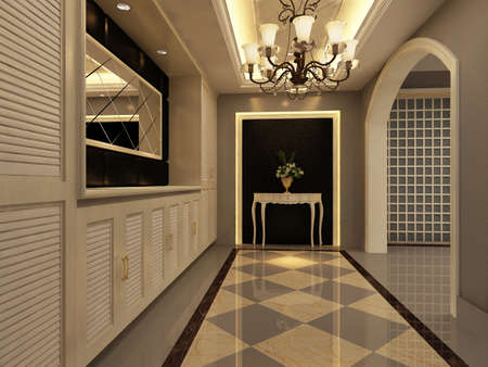rendering empty lobby interior.の写真素材