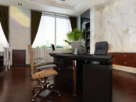 modern office interior 3d renderingの写真素材