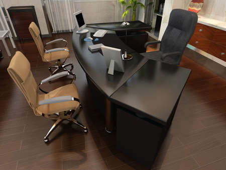 modern office interior 3d renderingの写真素材
