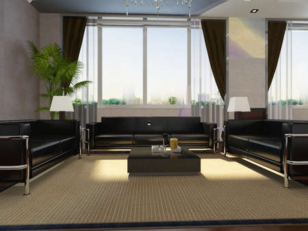 modern office interior 3d renderingの写真素材