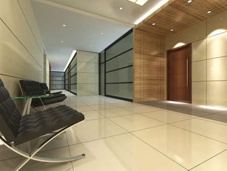 rendering empty lobby interior.の写真素材