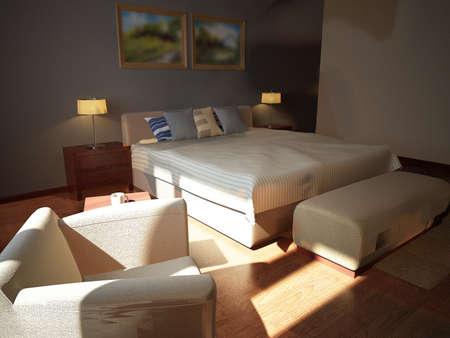 rendering bed room,so comfortable.の写真素材