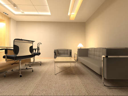 modern office interior 3d renderingの写真素材