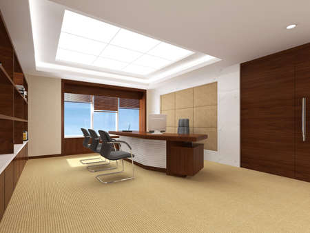 modern office interior 3d renderingの写真素材
