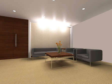 modern office interior 3d renderingの写真素材