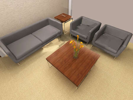 modern office interior 3d renderingの写真素材