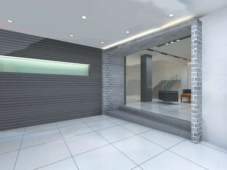 rendering empty lobby interior.の写真素材