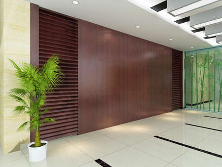 rendering empty lobby interior.の写真素材