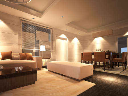 3d rendering of home interior.の写真素材