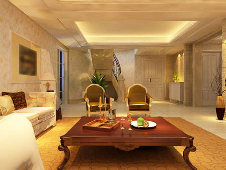 3d rendering of home interior.の写真素材