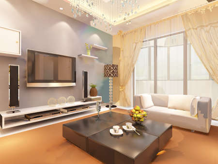3d rendering of home interior.の写真素材