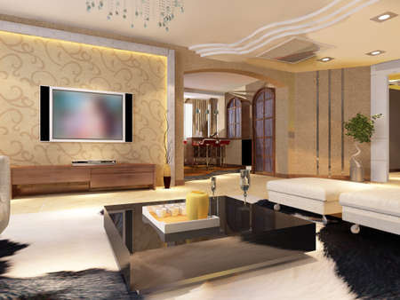3d rendering of home interior.の写真素材