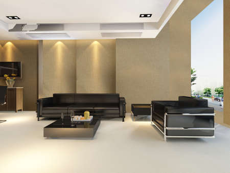 modern office interior 3d renderingの写真素材