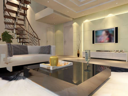3d rendering of home interior.の写真素材