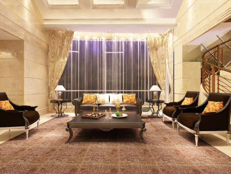 3d rendering of home interior.の写真素材
