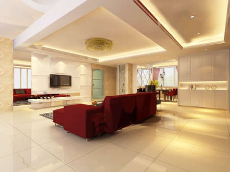 3d rendering of home interior.の写真素材