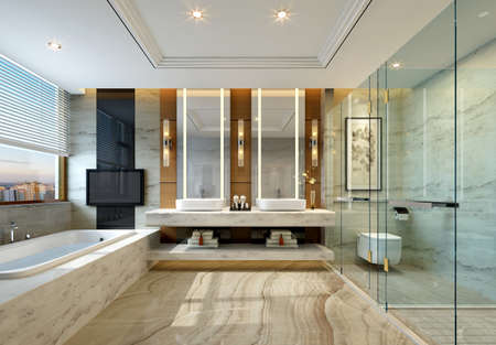 3D rendering of a Bathroom interior.の写真素材
