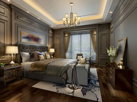 3D rendering bedroomの写真素材