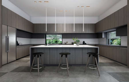 3D rendering kitchenの写真素材