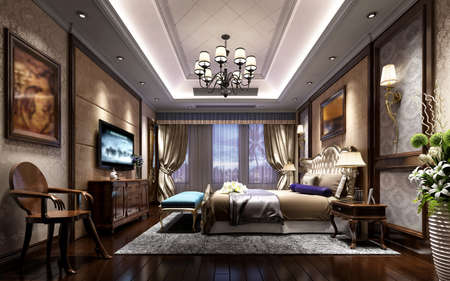 3D rendering bedroomの写真素材
