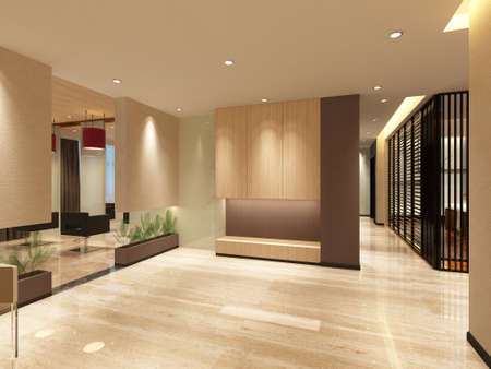 rendering empty lobby interiorの写真素材