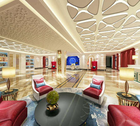 rendering empty lobby interiorの写真素材
