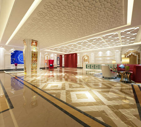 rendering empty lobby interiorの写真素材