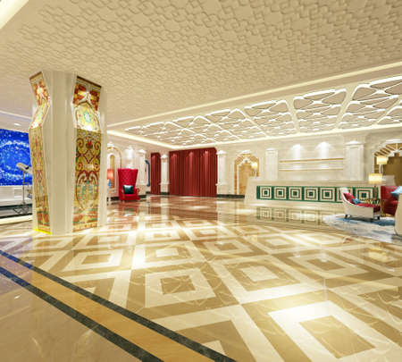 rendering empty lobby interiorの写真素材