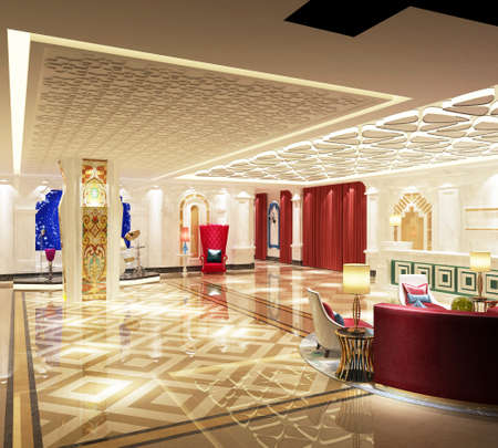 rendering empty lobby interior.の写真素材