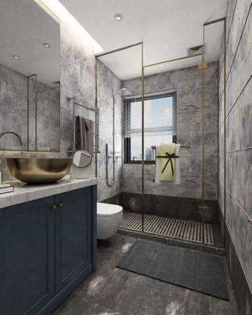 3D rendering of a Bathroom interior.の写真素材