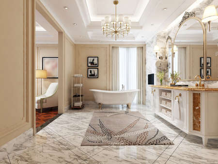3D rendering of a Bathroom interior.の写真素材