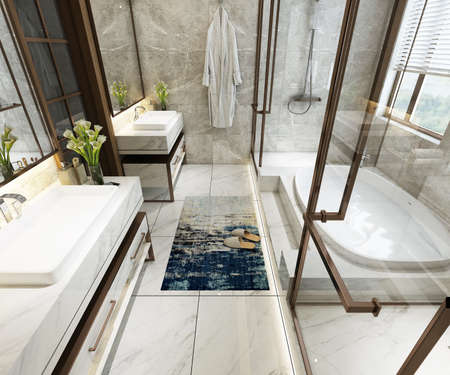 3D rendering of a Bathroom interior.の写真素材
