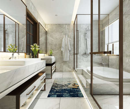 3D rendering of a Bathroom interior.の写真素材